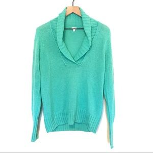 ⭐️ 5/$25 -J.crew turquoise knit cowl sweater